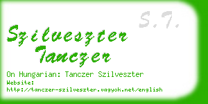 szilveszter tanczer business card